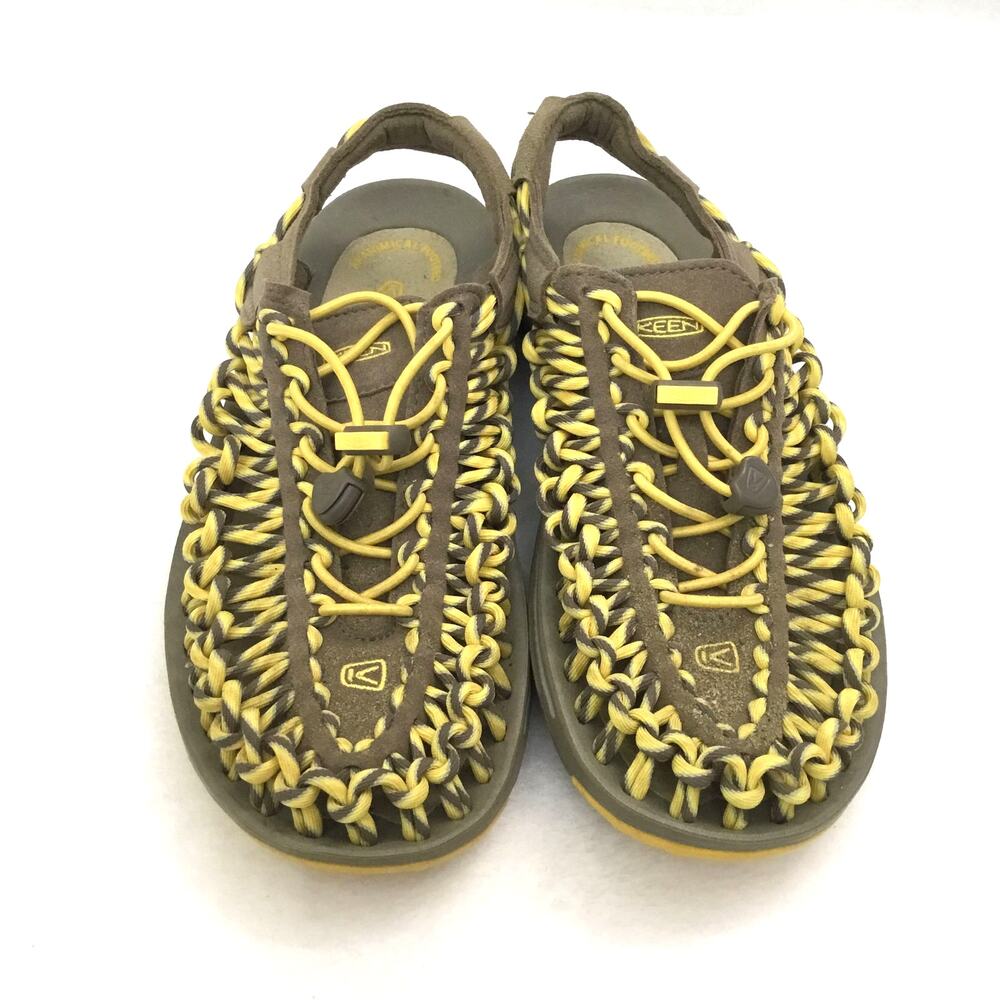 KEEN Uneek Hiking Sandals Shoes Womens (Waterproof) US 7 Yellow and Brown - Picture 2 of 7